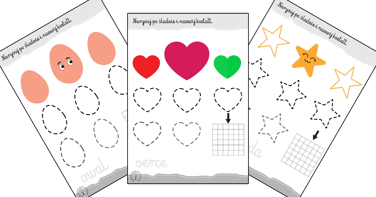 Karty pracy: Narysuj kształt po śladzie