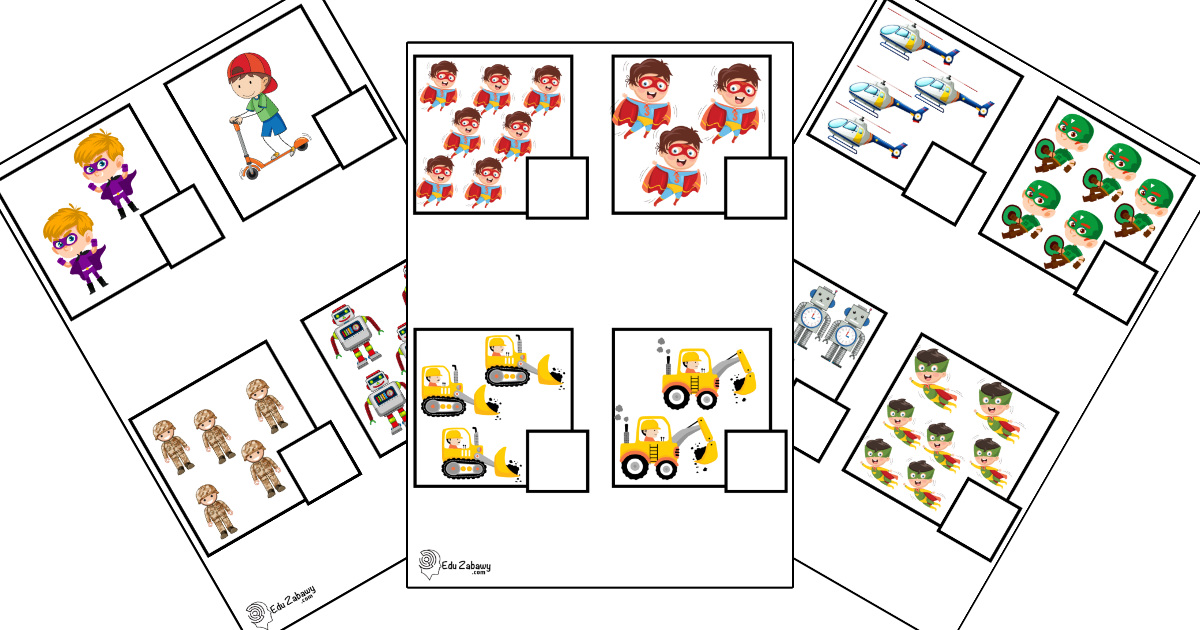 Karty pracy: Policz obrazki: Dzień Chłopaka