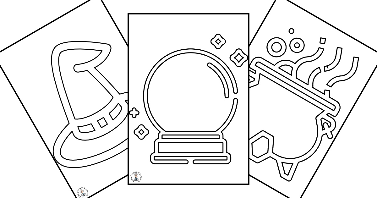 Witraże na Halloween: Atrybuty czarownicy