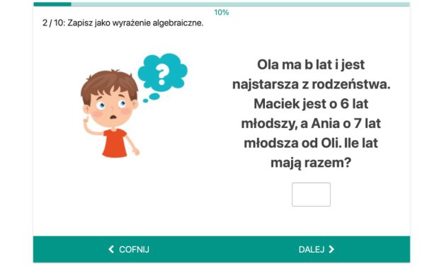 Wyrażenia algebraiczne i równania: ćwiczenia i quizy dla klasy 8, 7
