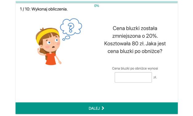 Zadania, ćwiczenia i quizy dla uczniów klasy 6: Procenty