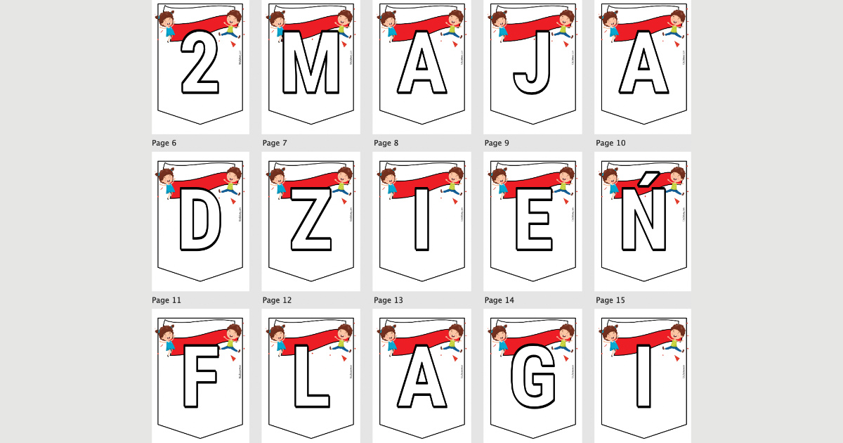 Girlanda do druku: 2 Maja Dzień Flagi