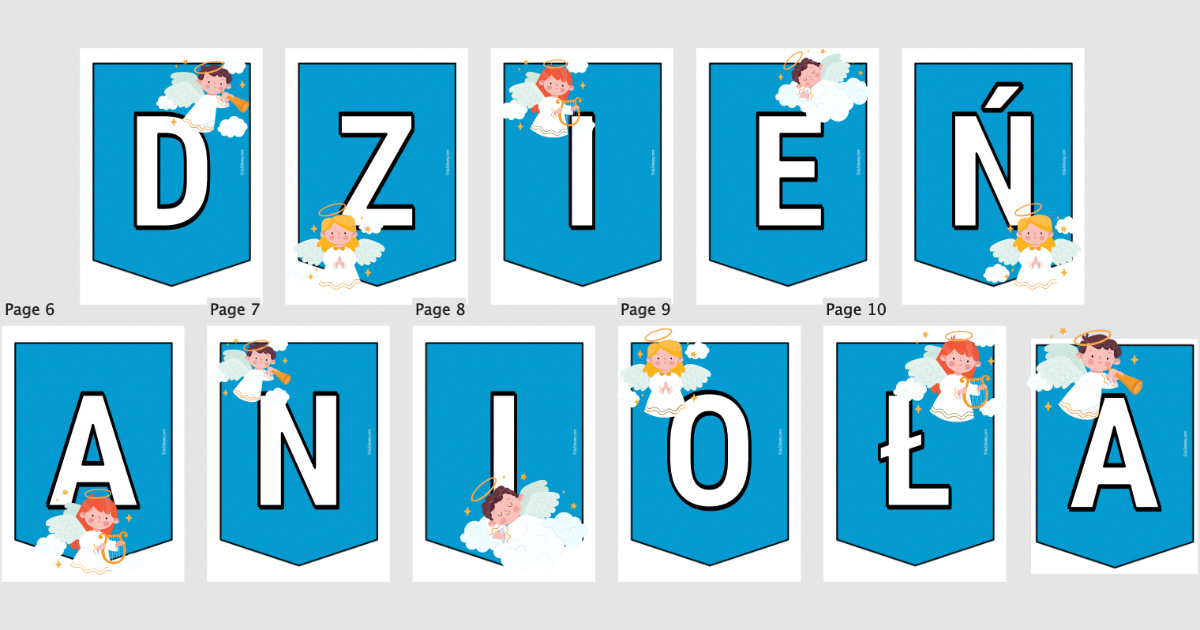 Girlanda do druku: Dzień anioła