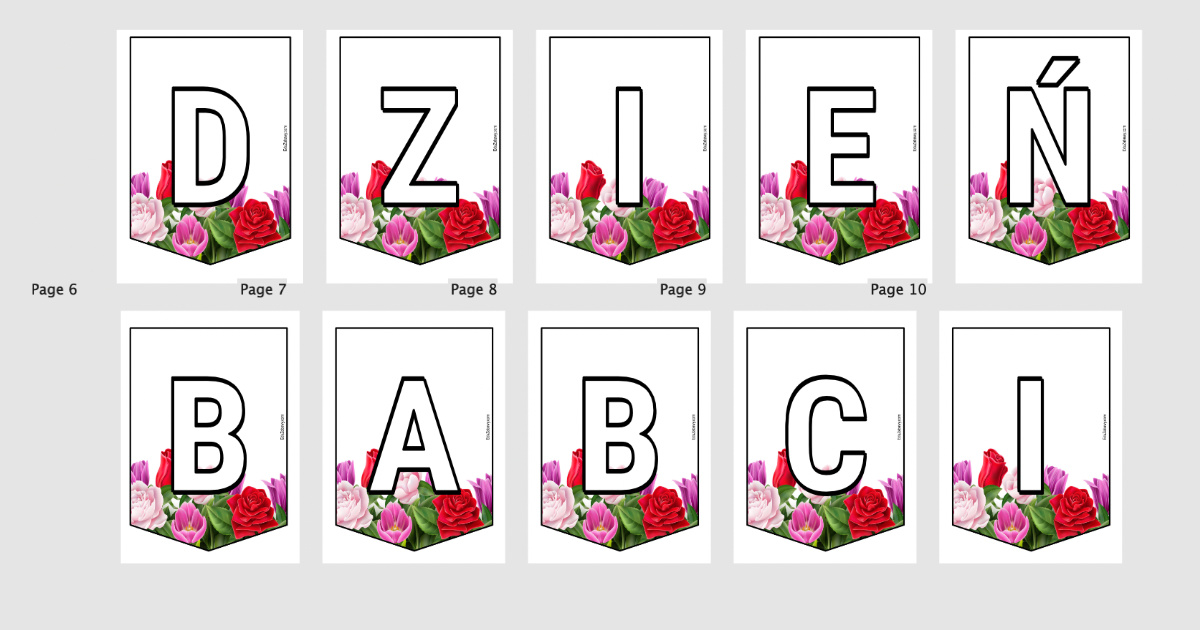 Girlanda do druku: Dzień babci