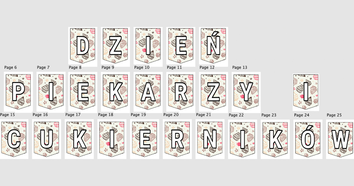 Girlanda do druku: Dzień piekarzy i cukierników