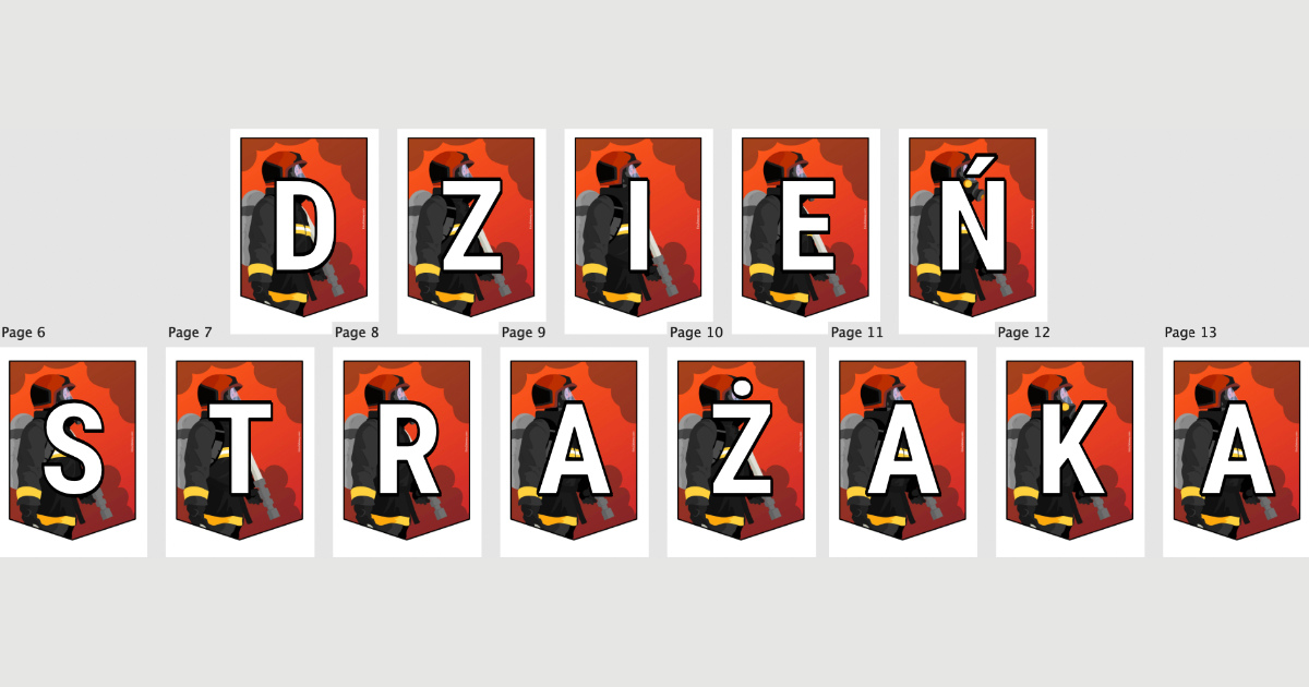 Girlanda do druku: Dzień strażaka