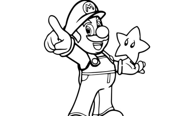Kolorowanka: Mario i Super Gwiazda