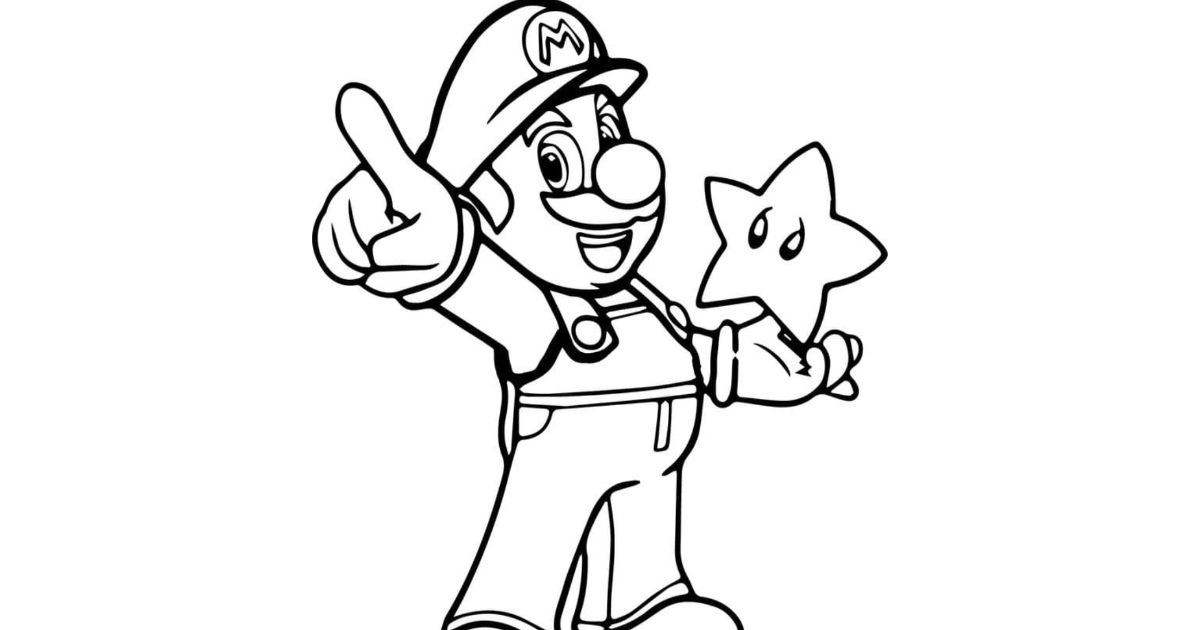 Kolorowanka: Mario i Super Gwiazda
