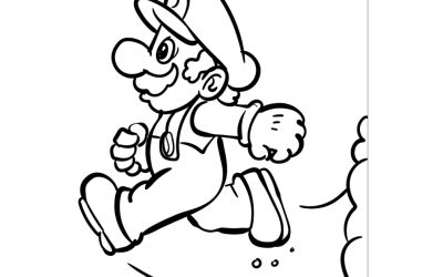 Kolorowanka: Biegnący Mario