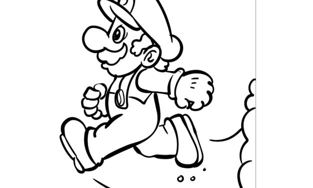 Kolorowanka: Biegnący Mario