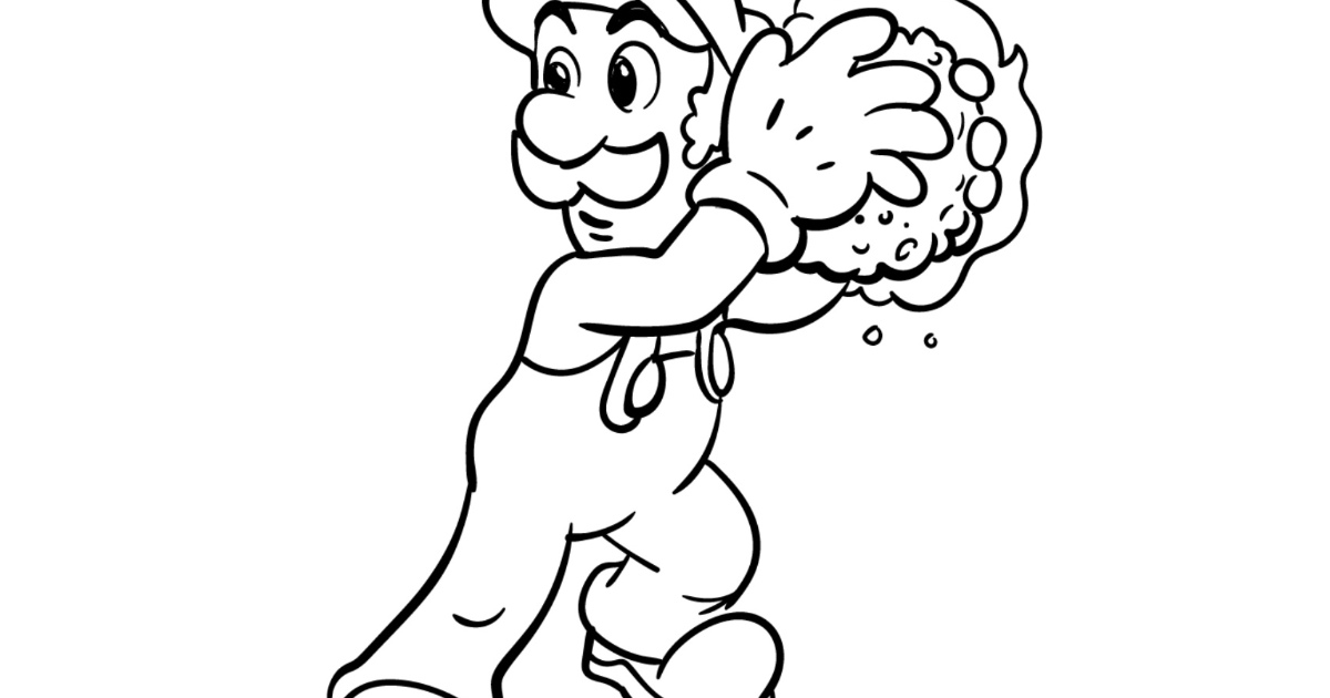 Kolorowanka: Luigi i kula ognia