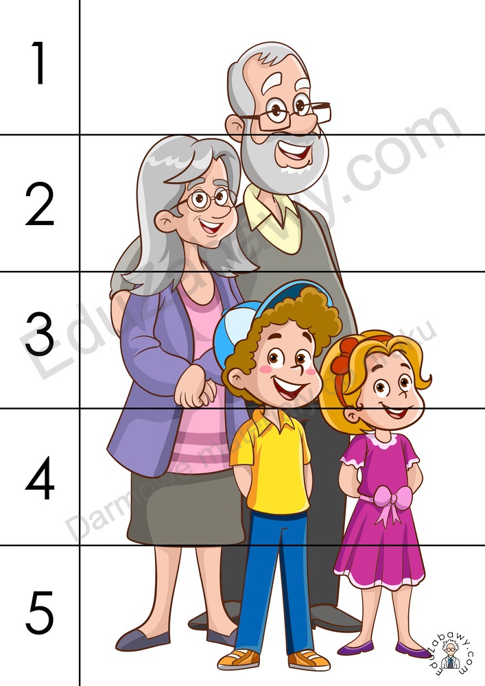 Puzzle 5 elementów: Dzień Babci i Dziadka