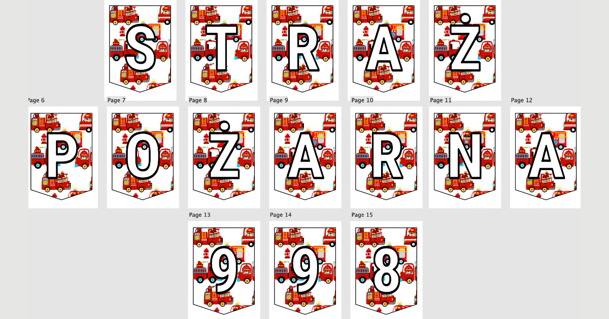 Girlanda do druku: Straż pożarna 998