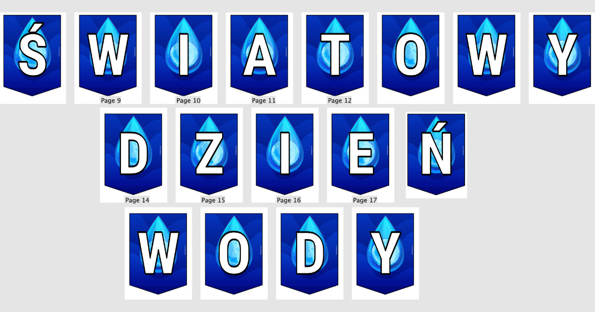 Girlanda do druku: Światowy dzień wody