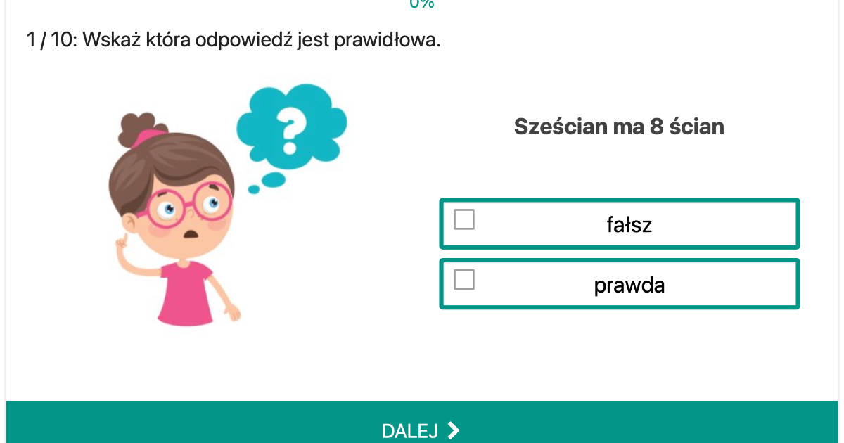 Quiz: Ściany, wierzchołki, krawędzie  prostopadłościanów i sześcianów