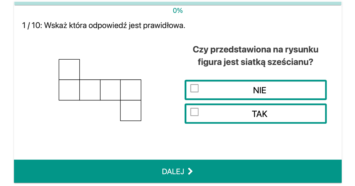Quiz: Siatka sześcianu
