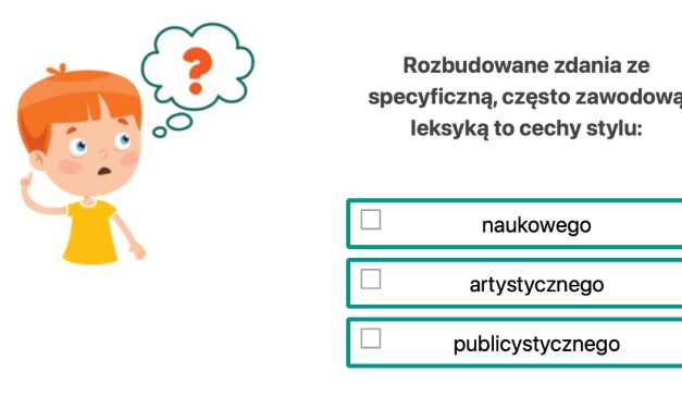 Zadania i ćwiczenia z j. polskiego online: Język w praktyce: Klasa 8