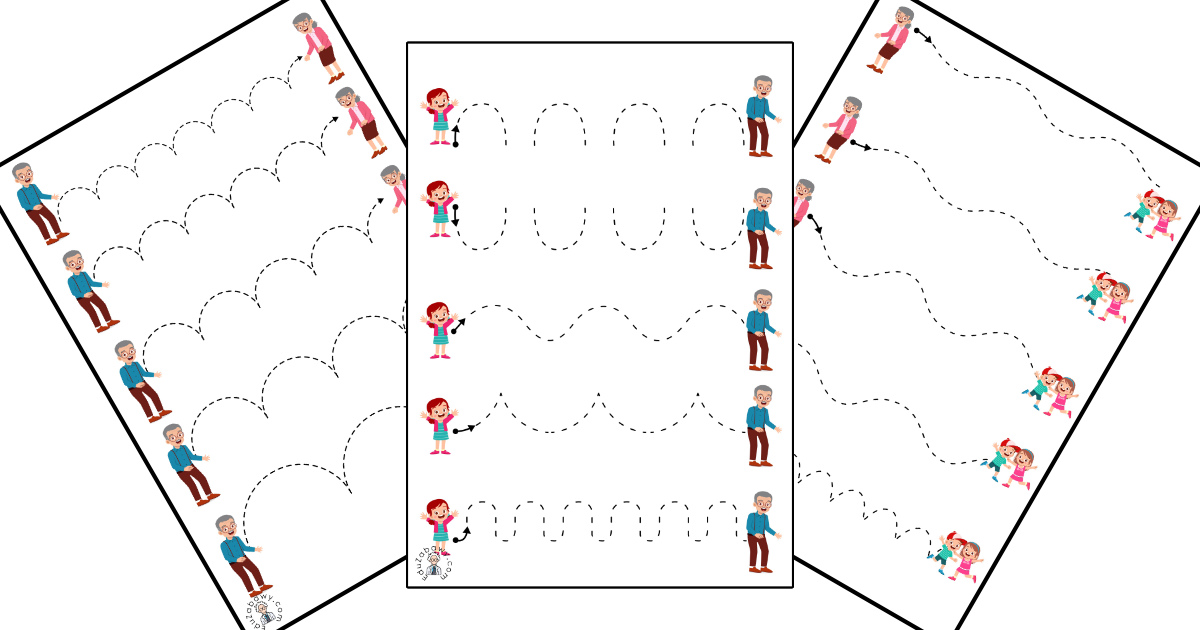 Karty pracy: Szlaczki: Dzień Babci i Dziadka