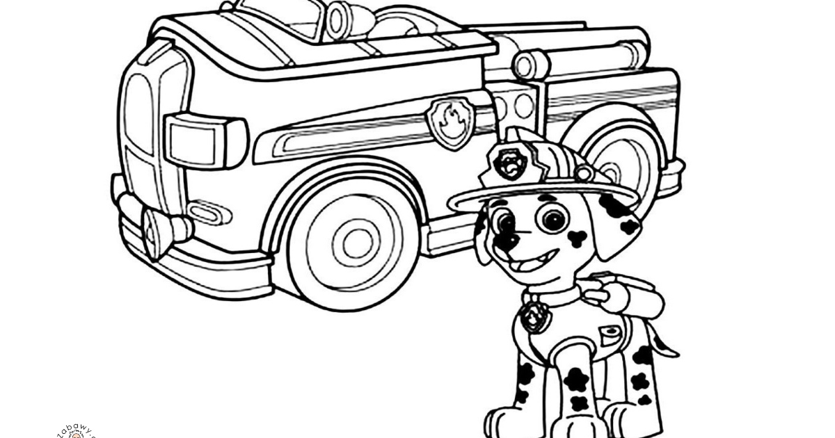 Kolorowanka do druku: Pojazd Marshalla