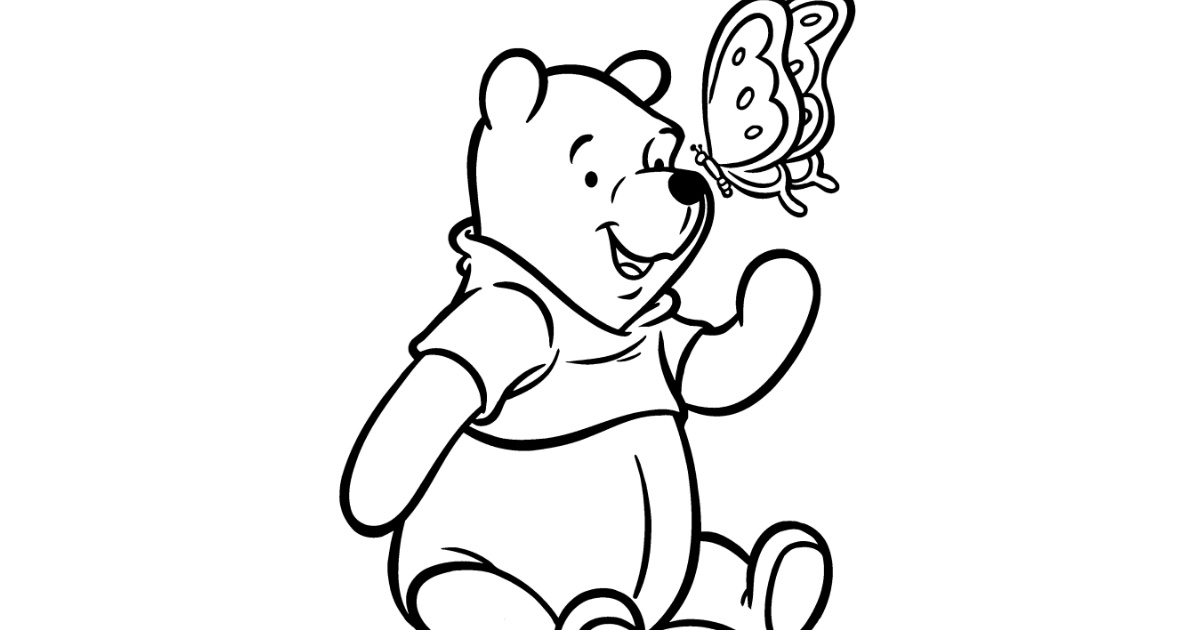 Kolorowanka do druku: Puchatek i wiosna