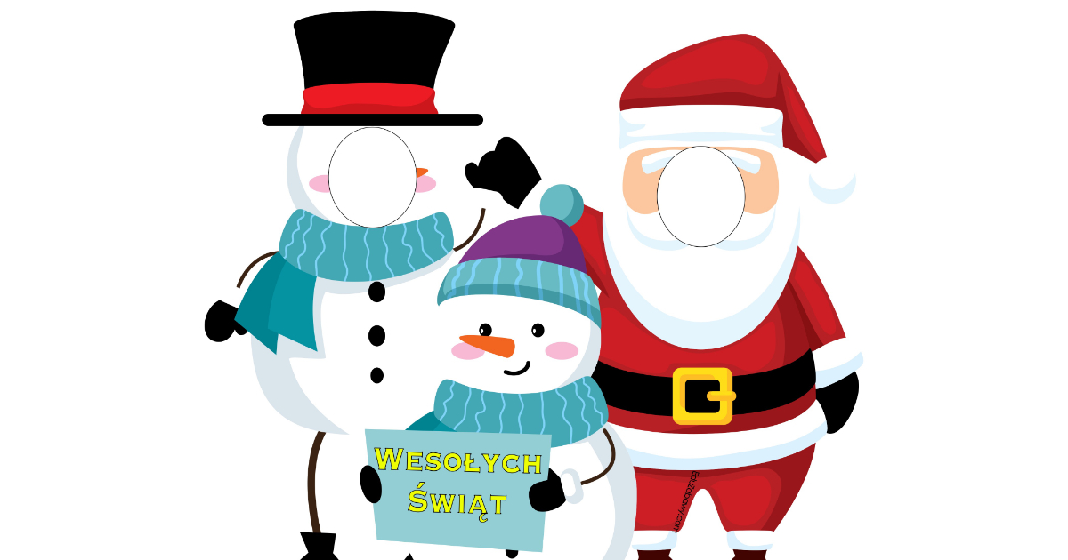 Fotobudka: Bałwan i Mikołaj