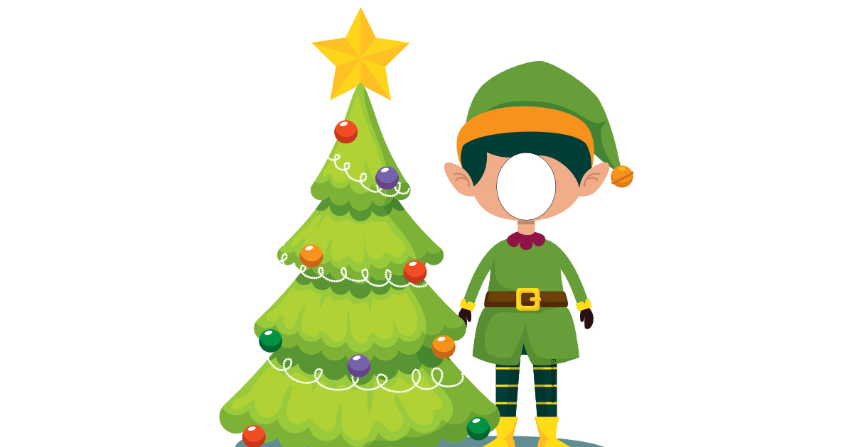 Fotobudka: Elf z choinką