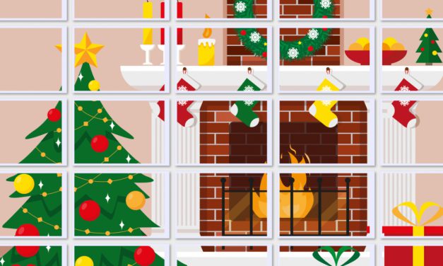 Dekoracje 3XL: Kominek świąteczny z choinką