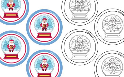 Medale / Odznaki: Kula śnieżna z Mikołajem