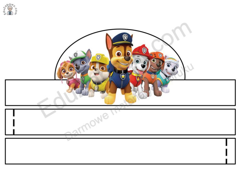Opaska na głowę Psi Patrol do druku dla dzieci za darmo