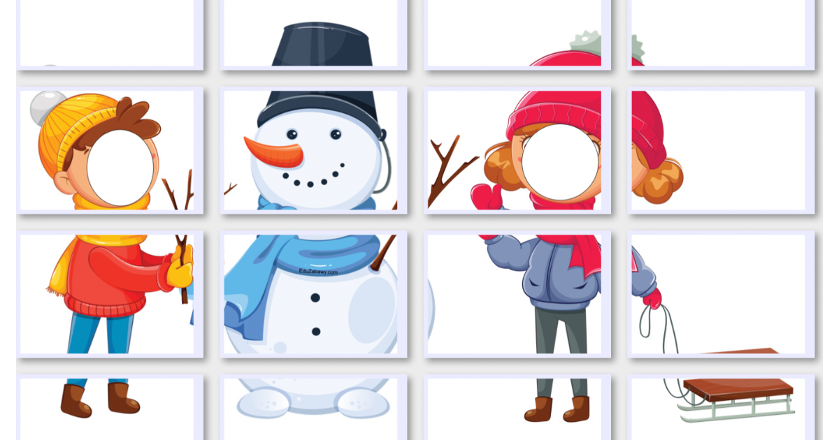 Fotobudka: Dzieci lepią bałwana