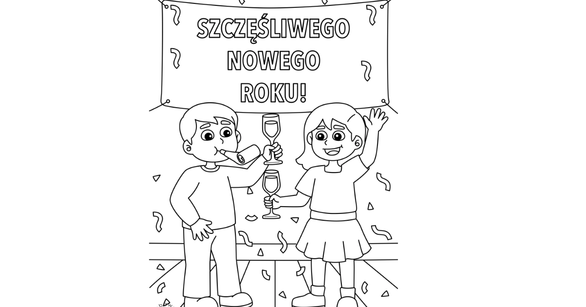 Kolorowanka sylwestrowa