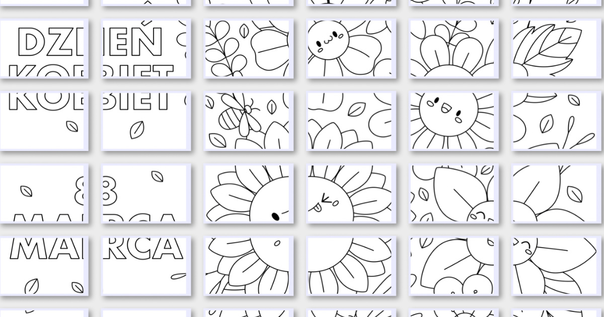 Kolorowanki XXL: Laurki na Dzień Kobiet