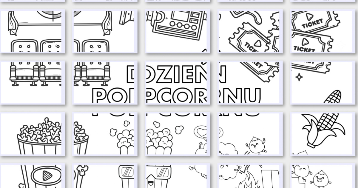 Kolorowanki XXL: Dzień Popcornu