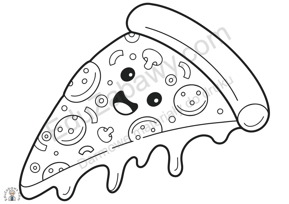 Kolorowanka: Kawałek pizzy