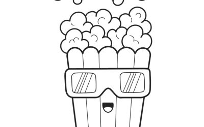 Kolorowanka: Pojemnik z popcornem