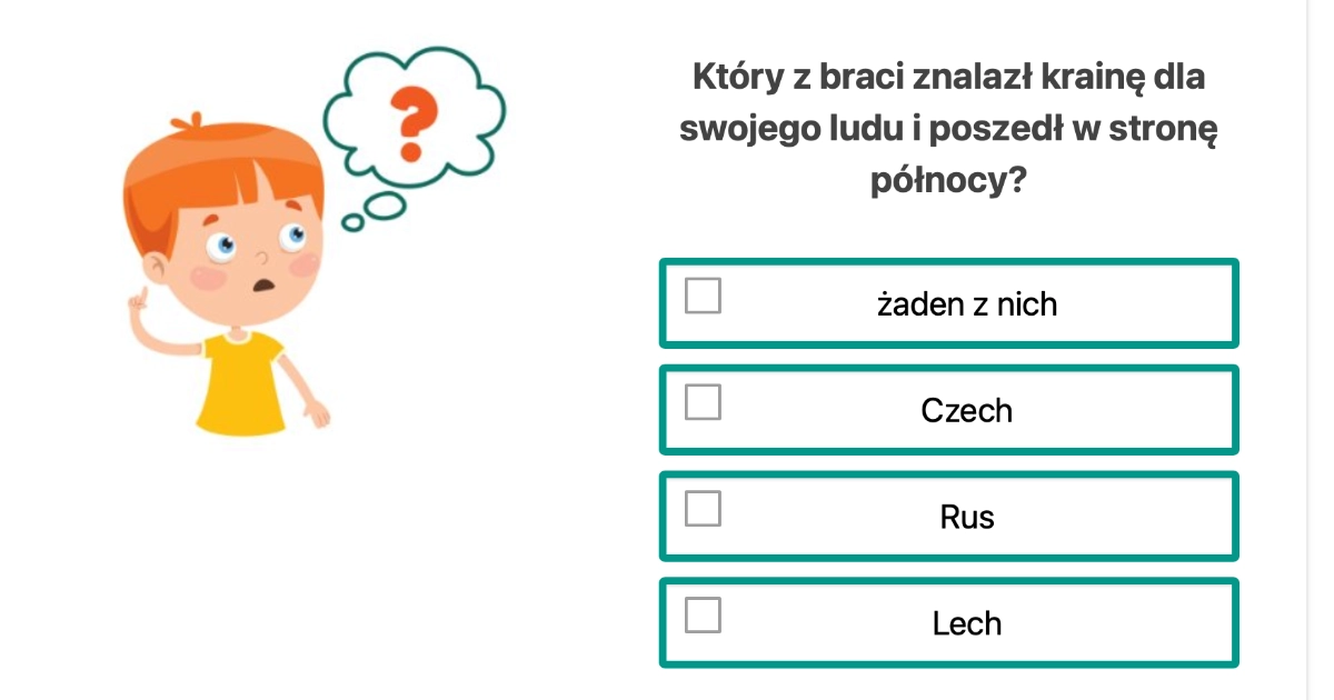 Quiz z Legendy o Lechu, Czechu i Rusie