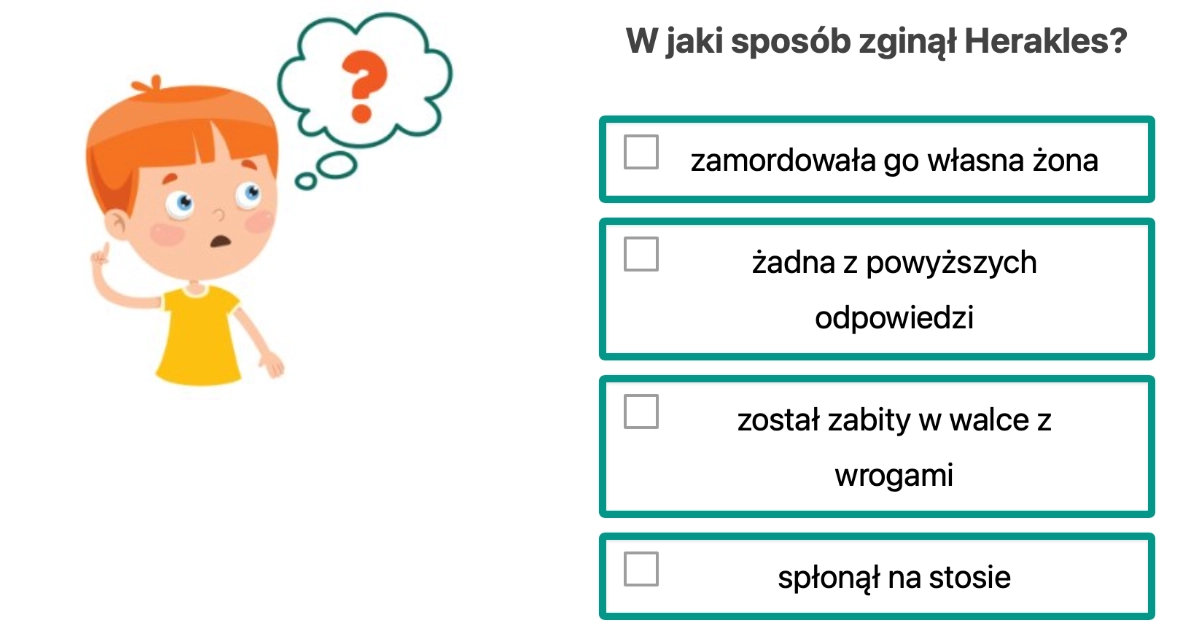 Quiz z lektury: Mit o Heraklesie