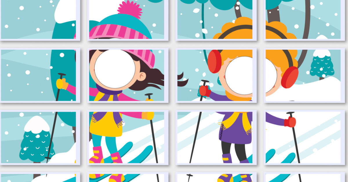 Fotobudka: Dzieci na nartach