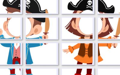 Fotobudka: Dzieci przebrane za piratów