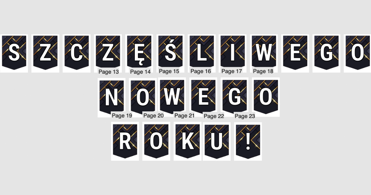 Girlanda do druku: Szczęśliwego Nowego Roku!