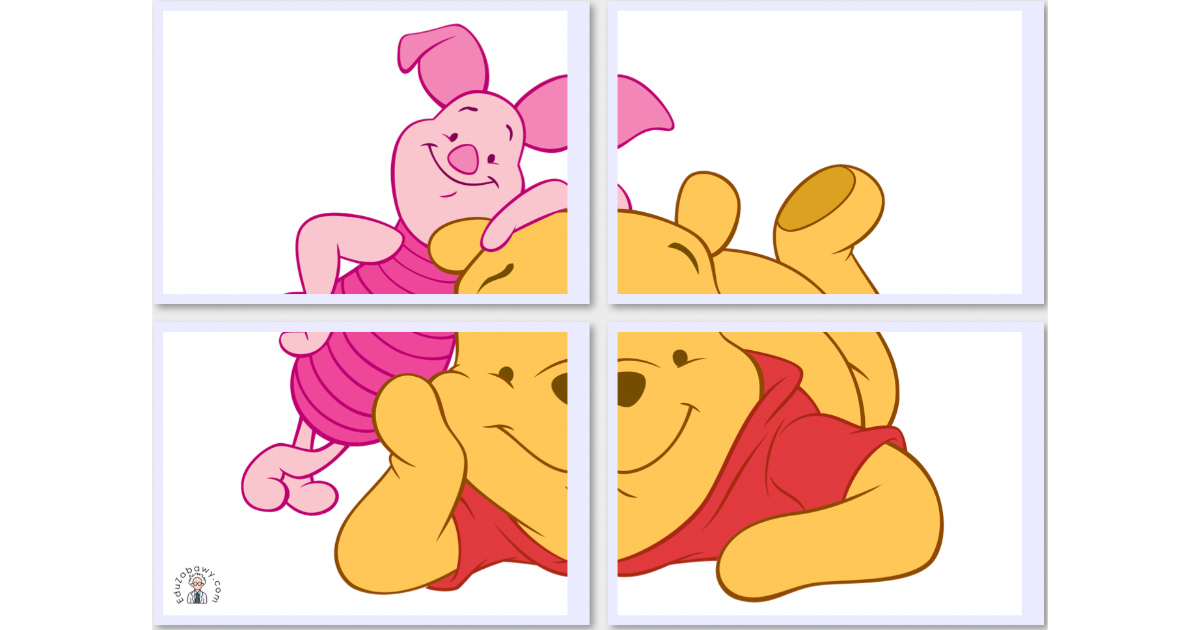 Dekoracje A4 i XXL: Prosiaczek i Puchatek