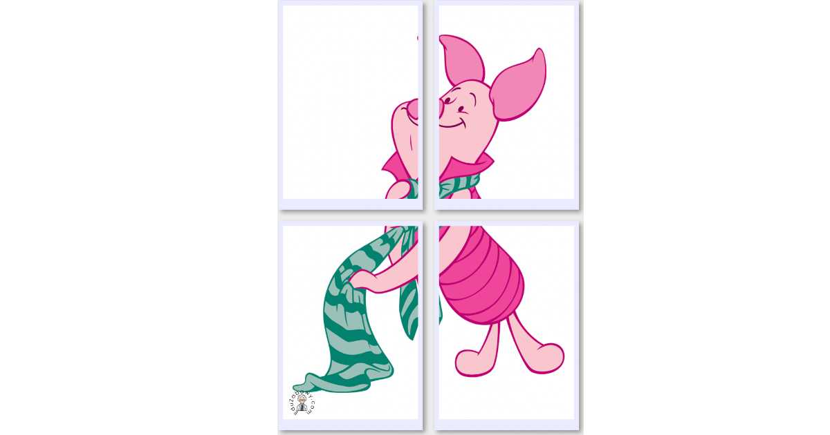 Dekoracje A4 i XXL: Prosiaczek w szaliku