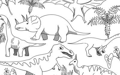 Kolorowanka: Realistyczne dinozaury