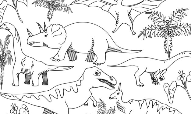 Kolorowanka: Realistyczne dinozaury