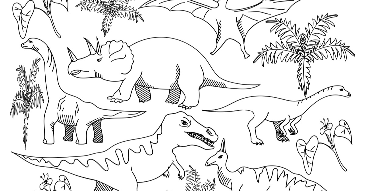 Kolorowanka: Realistyczne dinozaury