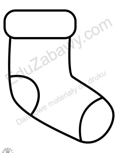 Szablon do prac plastycznych: Świąteczna skarpeta na prezenty 1