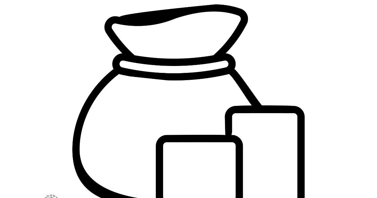 Szablon do prac plastycznych: Worek na prezenty