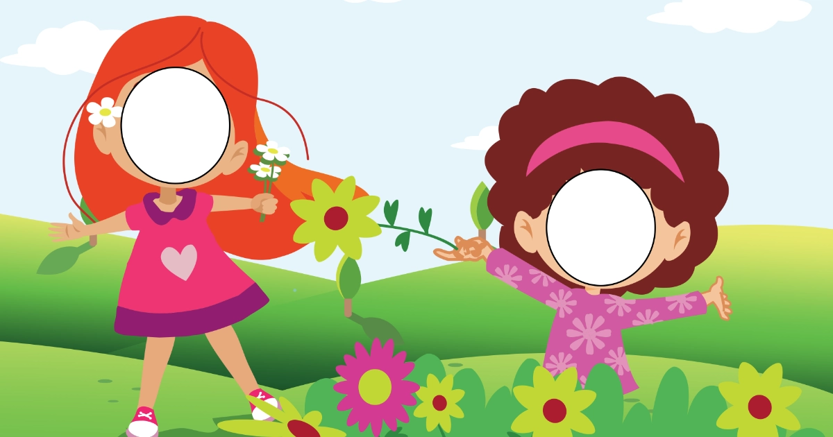 Fotobudka: Dziewczynki na łące