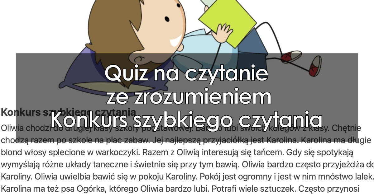 Quiz: Konkurs szybkiego czytania – czytanka