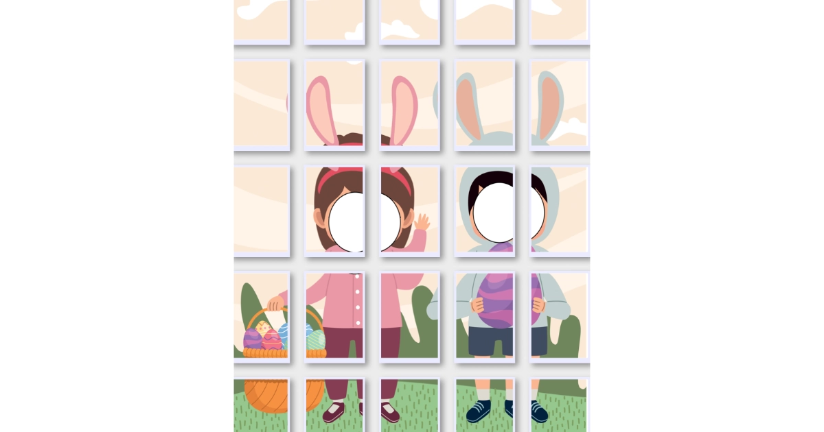 Fotobudka: Dzieci przebrane za zajączki